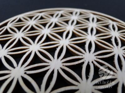 Ornament rotund decupat din lemn - marocan Ø9cm