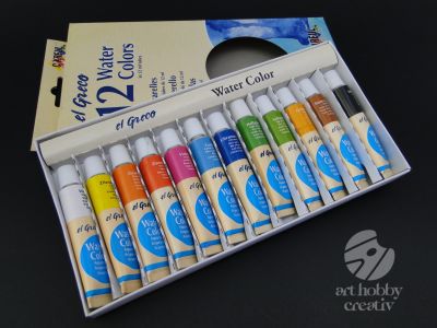 Vopsea acuarela - El Greco set/12 culori mod.2