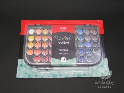 Vopsea acuarela set/48 culori + 2 pensule