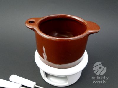 Fondue din ceramica - maro 10cm