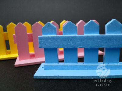 Gard mini din lemn dif. nuante 9,5cm