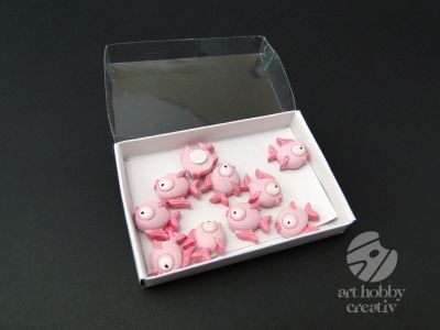 Figurine mini pestisoare - roz set/10buc