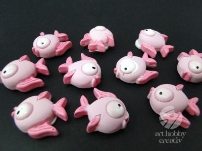 Figurine mini pestisoare - roz set/10buc
