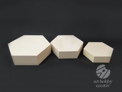 Cutie lemn - hexagonala dif.marimi