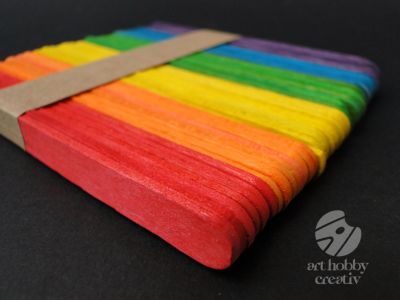 Lopatele lemn color 11cmx1cm - set/50buc