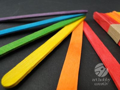 Lopatele lemn color 11cmx1cm - set/50buc