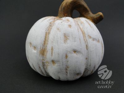 Dovleac ceramic decor - alb Ø8,5cm