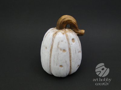 Dovleac ceramic decor - alb Ø7cm