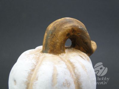 Dovleac ceramic decor - alb Ø8cm