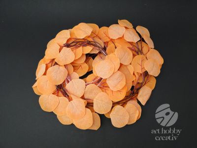 Ghirlanda cu frunze rotunzi artificiale - portocaliu 2m