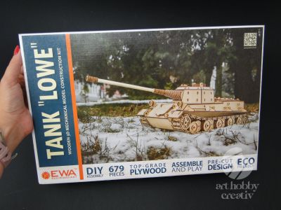 Puzzle din lemn cu mecanism - Tank Lowe 3D 