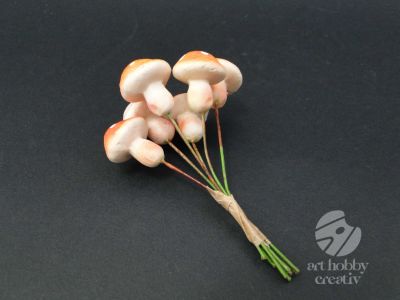 Ciuperci mini pe sarma - rosu portocaliu set/6buc
