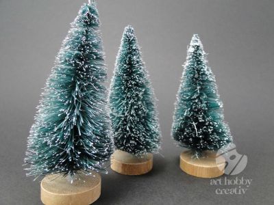 Bradulet mini decor cu zapada artificiala 13cm set/3buc
