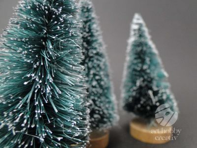 Bradulet mini decor cu zapada artificiala 13cm set/3buc