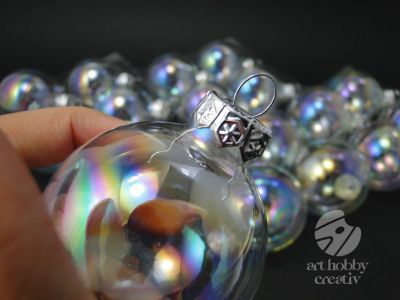 Glob sticla transparent - perlat 5,7cm set/16buc