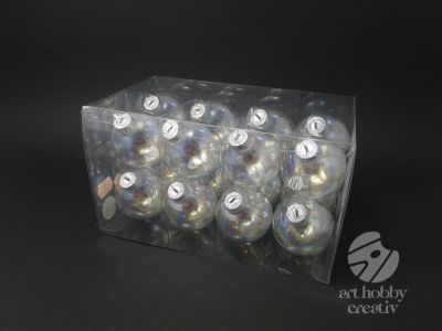 Glob sticla transparent - perlat 5,7cm set/16buc
