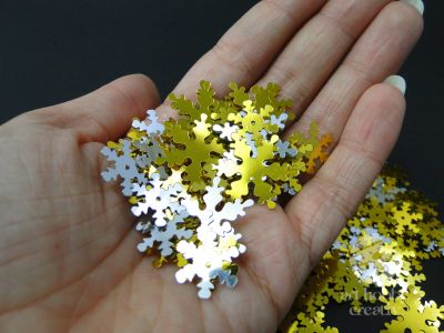 Confetti - fulgi de zapada aurii si argintii - set/14gr