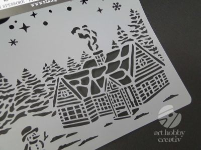 Sablon - peisaj de iarna 18x18cm