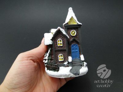 Casuta decor iluminat din interior 9cm