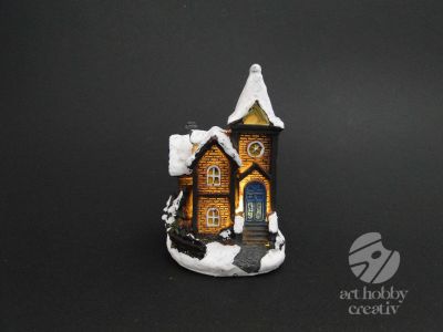 Casuta decor iluminat din interior 9cm