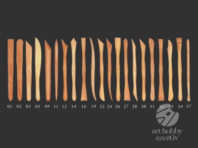 Ebosoare lemn pt modelaj diferite tipuri - 20cm 
