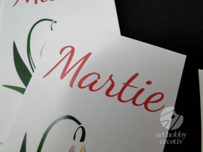 Cartonase martisor cu Martie si ghiocel - set/50buc