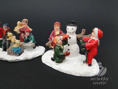 Figurine mini - peisaj evenimente in iarna - 8cm - dif.modele