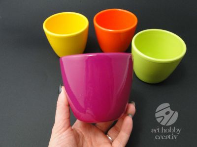 Vas ceramica colorat 7,5cm