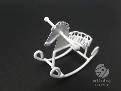 Calut balansoar metalic - alb 5,5cm