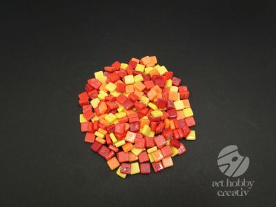 Mozaic sticla Fantasy - galben rosu mix pachet/200gr