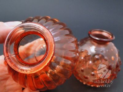 Vaza sticla sferica - portocaliu 8,5cm