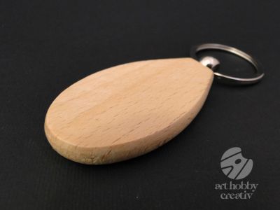 Breloc din lemn - oval 6cm