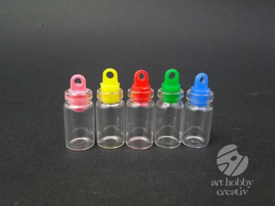 Sticluta mini cu dop plastic cu agatator set/5buc