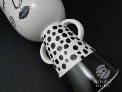 Vaza ceramica decorativa - portret abstract 29cm