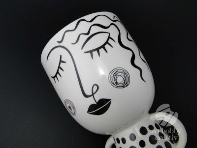 Vaza ceramica decorativa - portret abstract 29cm