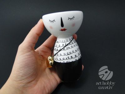 Vaza ceramica decorativa - portret abstract 11cm mod.2