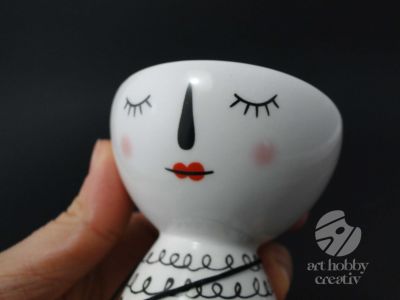 Vaza ceramica decorativa - portret abstract 11cm mod.2