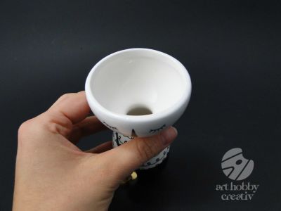 Vaza ceramica decorativa - portret abstract 11cm mod.2