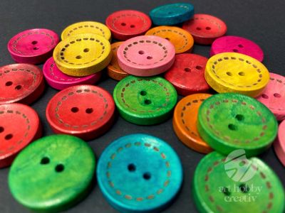 Nasturi lemn color Ø2cm set/10buc