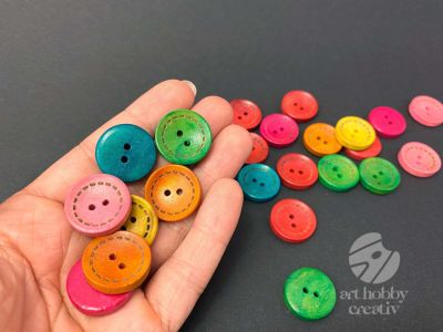 Nasturi lemn color Ø2cm set/10buc