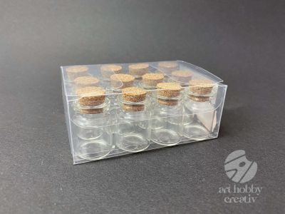 Sticluta mini cu dop din pluta 30mmx50mm set/12buc