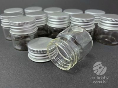Sticluta mini cu capac metalic 30mmx30mm set/12buc