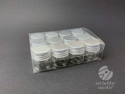 Sticluta mini cu capac metalic 30mmx30mm set/12buc