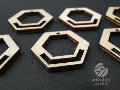 Baza cercel macrame - hexagon set/ 3 perechi