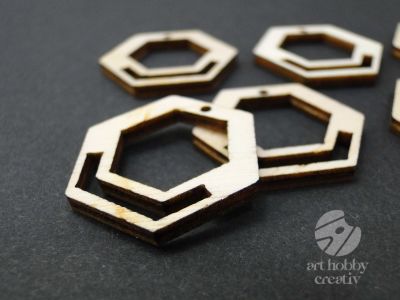 Baza cercel macrame - hexagon set/ 3 perechi