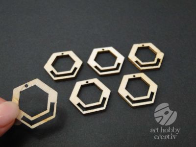 Baza cercel macrame - hexagon set/ 3 perechi
