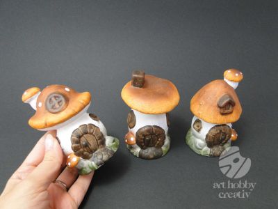 Ciuperca ceramica - casuta dif. modele 11cm