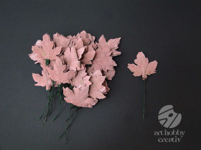 Frunze uscate pe sarma - roz vintage set/25buc