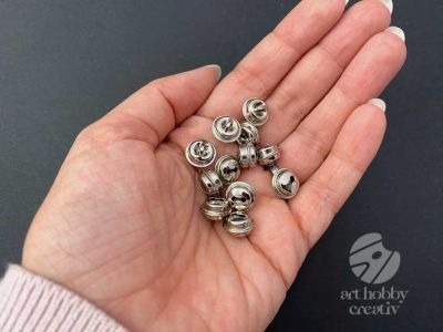 Clopotel sferic argintiu - 9mm set/12buc