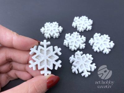Figurine mini fulgi de zapada gliterata set/6buc